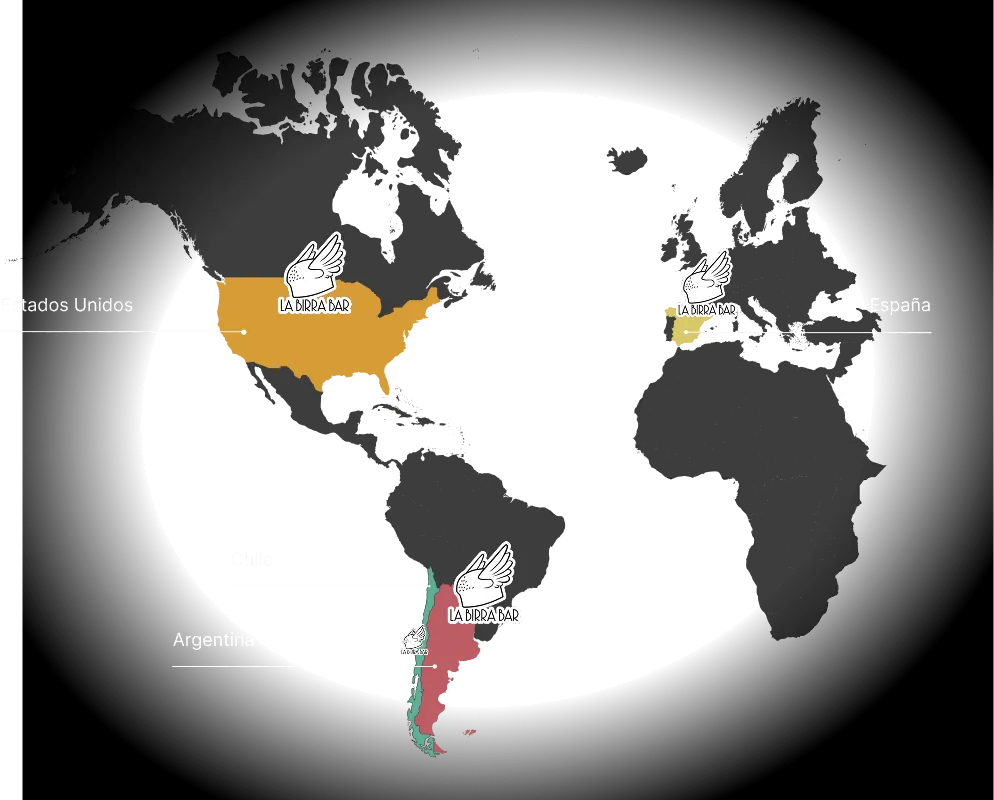 Mapa de expansión mundial La Birra Bar